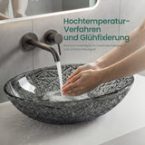 glasvilla Lavabo da Appoggio in Vetro Lavandino Bagno da Appoggio in Vetro Ovale