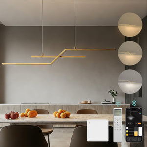 glasvilla Pendelleuchte 105cm LED Hängelampe Linear design 3000K/4000K/6000K Verstellbares Kabel 18W Hängeleuchte Alivetta7085 Luvina10