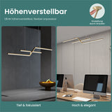 glasvilla Pendelleuchte 105cm LED Hängelampe Linear design 3000K/4000K/6000K Verstellbares Kabel 18W Hängeleuchte Alivetta7085 Luvina10