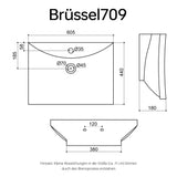 Lavabo Glasvilla Brüssel709 Cerámica blanca con recubrimiento Nano