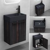 glasvilla Badmöbelset Badezimmermöbel Waschbeckenunterschrank inkl. Waschbecken Anthrazit matt und LED-Badspiegel BxTxH 46x26x63 cm Pisa