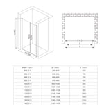 glasvilla Porte de Douche Porte de Niche Cabine de Douche Porte Pivotante 180° Porte Double Revêtement NANO ESG 6mm Verre Transparent ou Opaque Mécanisme Autolevant Teramo24K+MS+VS