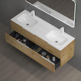 glasvilla  Waschbeckenunterschrank 4 Schubladen Kerneiche mit Doppelwaschbecken BTH: 144x48x52cm Vanessa