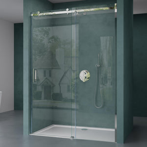 glasvilla Puerta de ducha Puerta de nicho ducha Separación de ducha Cabina de ducha vidrio de seguridad de 8mm con recubrimiento nano Puerta corredera Altura: 195cm Teramo04