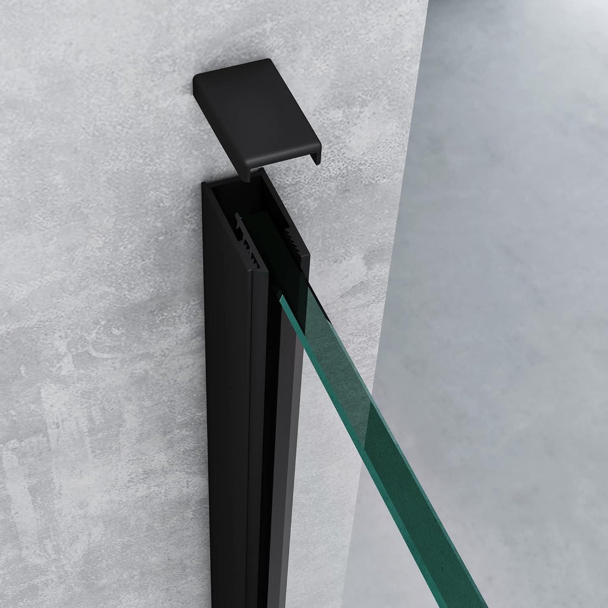 glasvilla Duschwand für Dusche Duschabtrennung Walk-In ESG-Sicherheitsglas 8mm NANO Glas BRAM1&BRAM3 Bremen1 Schwarz