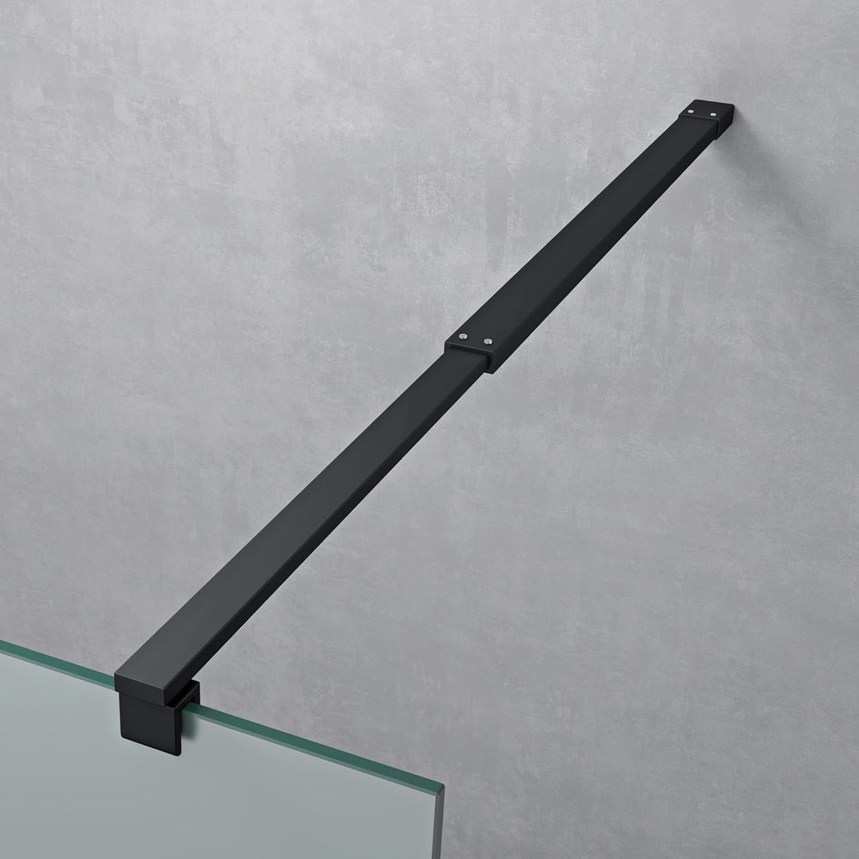 glasvilla Duschwand für Dusche Duschabtrennung Walk-In ESG-Sicherheitsglas 8mm NANO Glas BRAM1&BRAM3 Bremen1 Schwarz