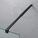 glasvilla Duschwand für Dusche Duschabtrennung Walk-In ESG-Sicherheitsglas 8mm NANO Glas BRAM1&BRAM3 Bremen1 Schwarz