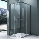 glasvilla Duschkabine mit Doppel-Schiebetür Duschtür Eckeinstieg Echtglas Lotuseffekt 6mm ESG-Sicherheitsglas Ravenna16K