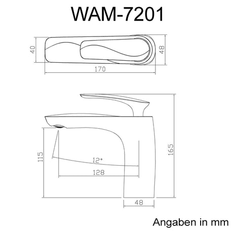 Glasvilla Grifería para Lavabo Monomando | Diseño Elegante | Alta Calidad | WAM-7201