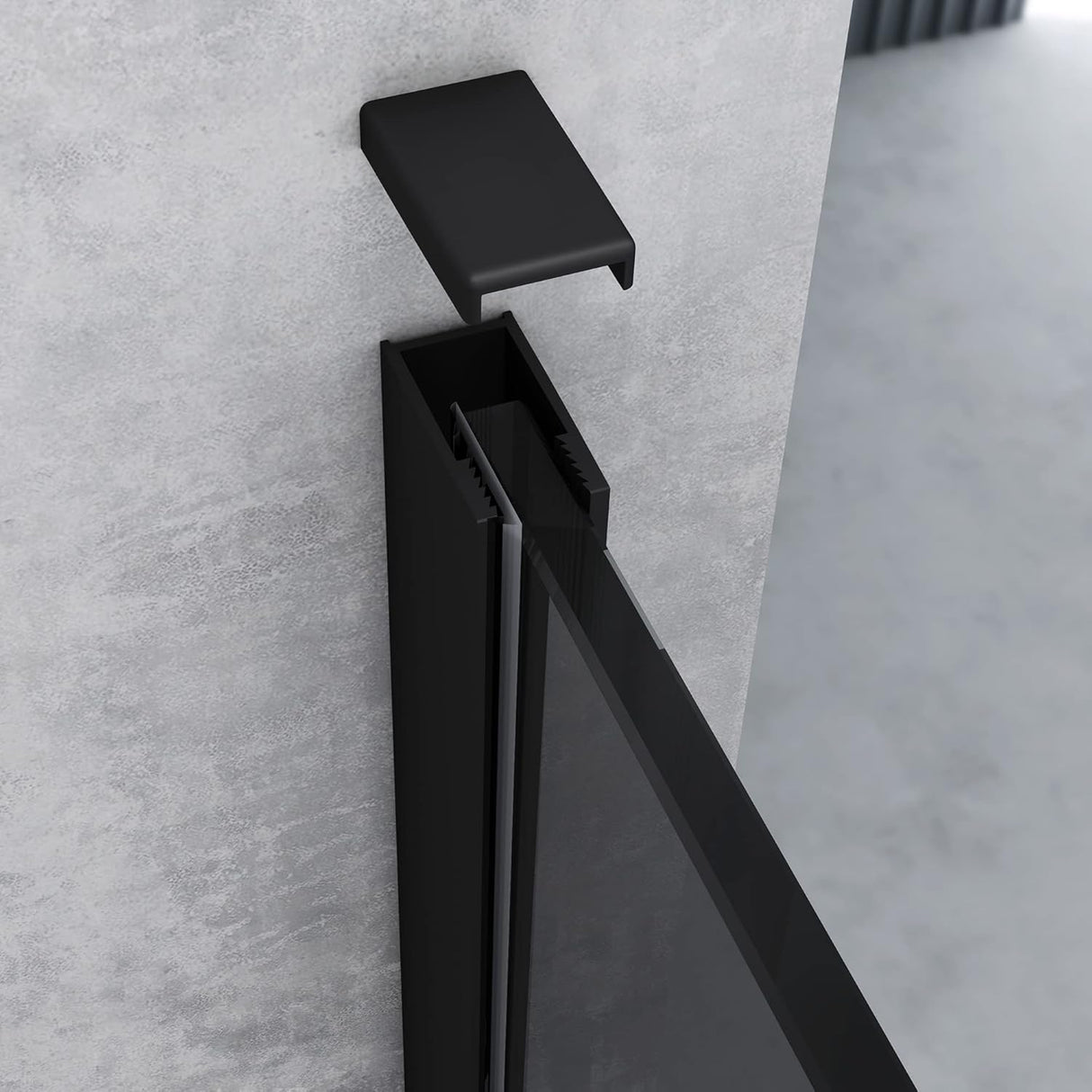 glasvilla Duschwand für Dusche Duschabtrennung Walk-In ESG-Sicherheitsglas 8mm NANO Glas BRAM1&BRAM3 Bremen1 Schwarz