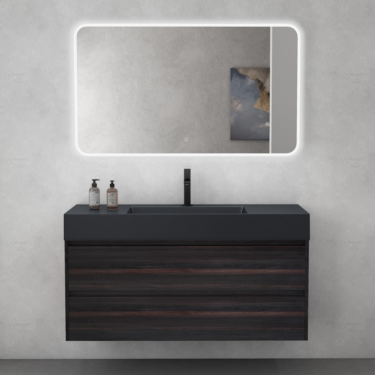 glasvilla Badmöbel Set Badezimmermöbel 120cm Waschbecken Waschtisch mit Unterschrank Deep
