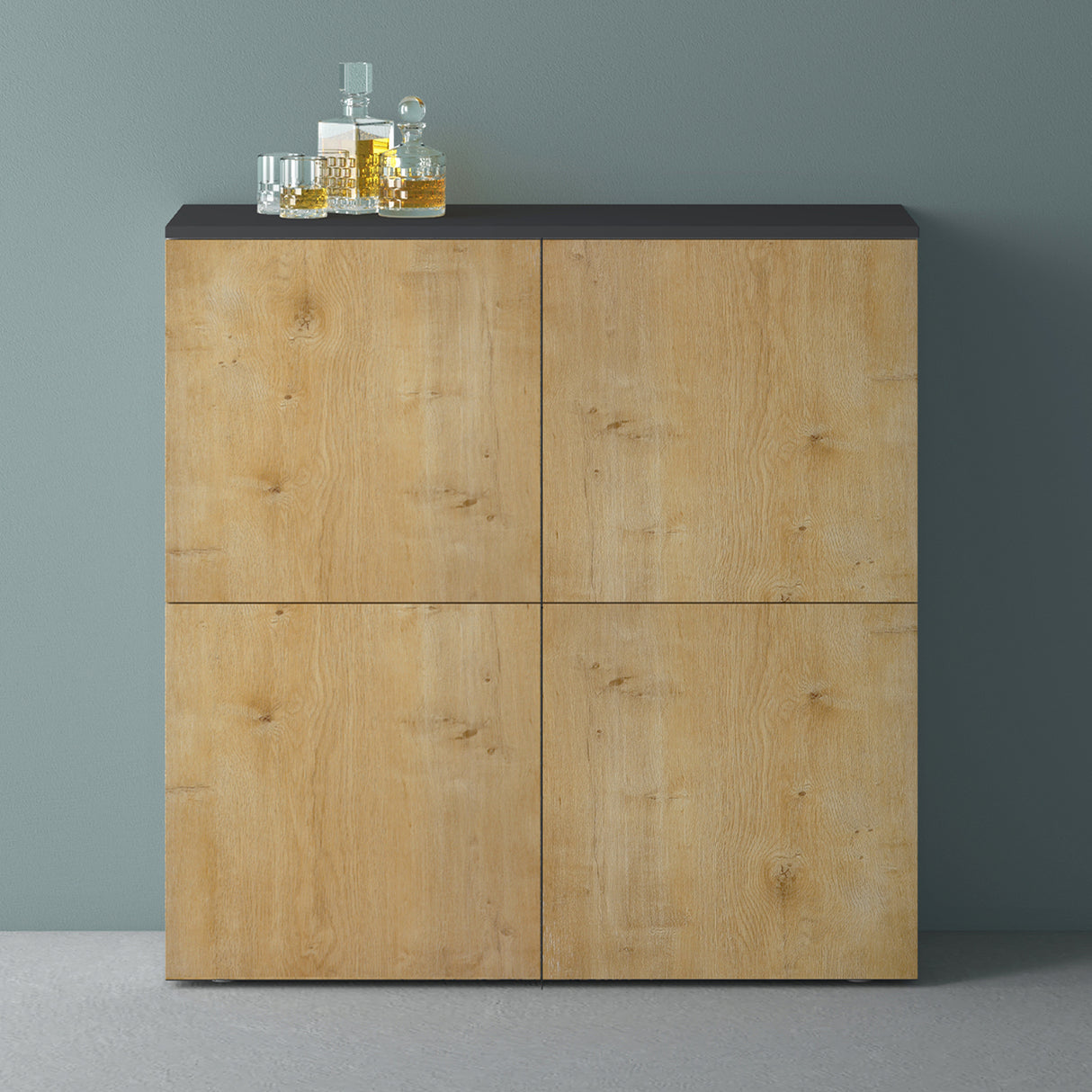 glasvilla Möbel Kommode Aufbewahrungsschrank mit 4 Türen Sideboard Schrank Mehrzweckschrank Schrank04