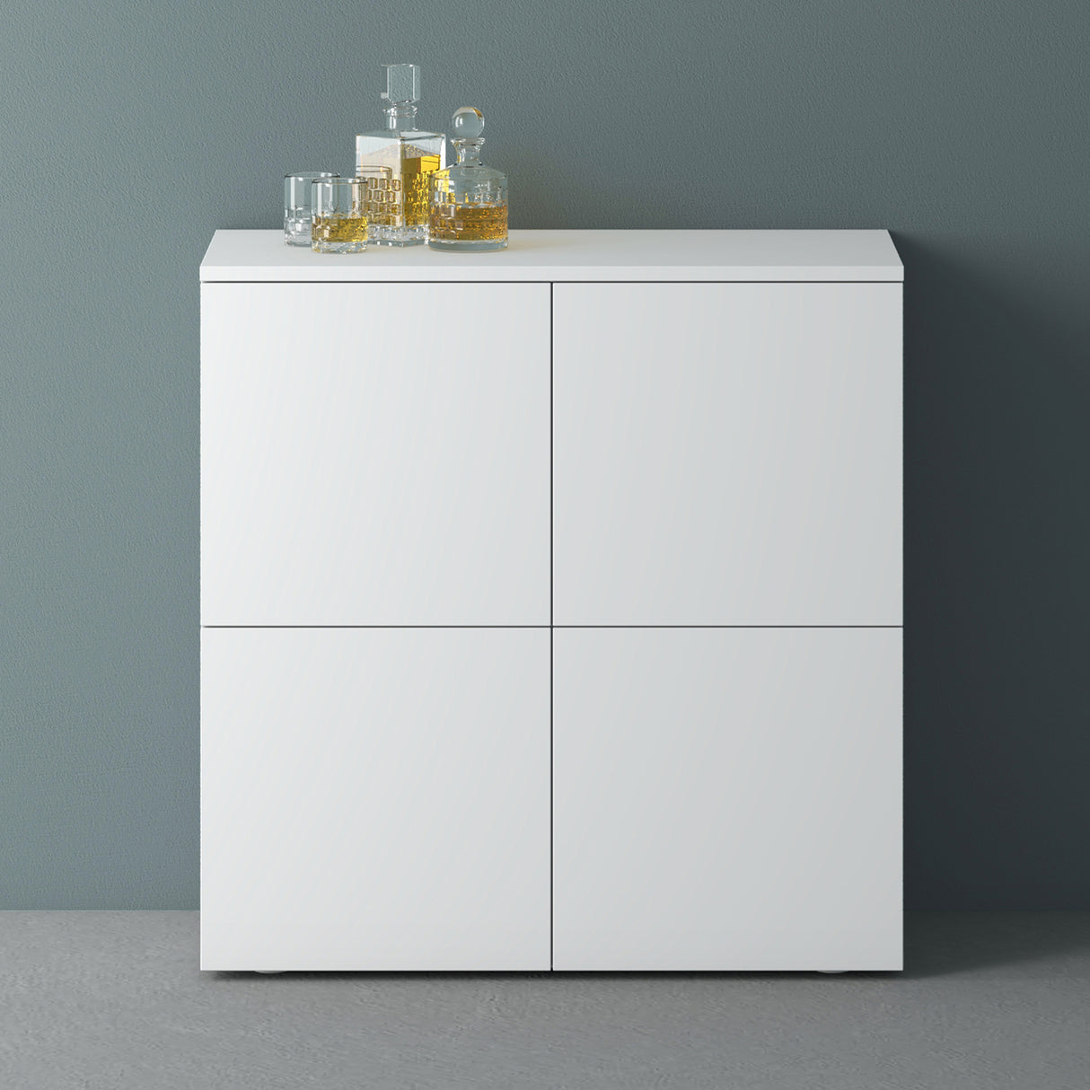 glasvilla Möbel Kommode Aufbewahrungsschrank mit 4 Türen Sideboard Schrank Mehrzweckschrank Schrank04