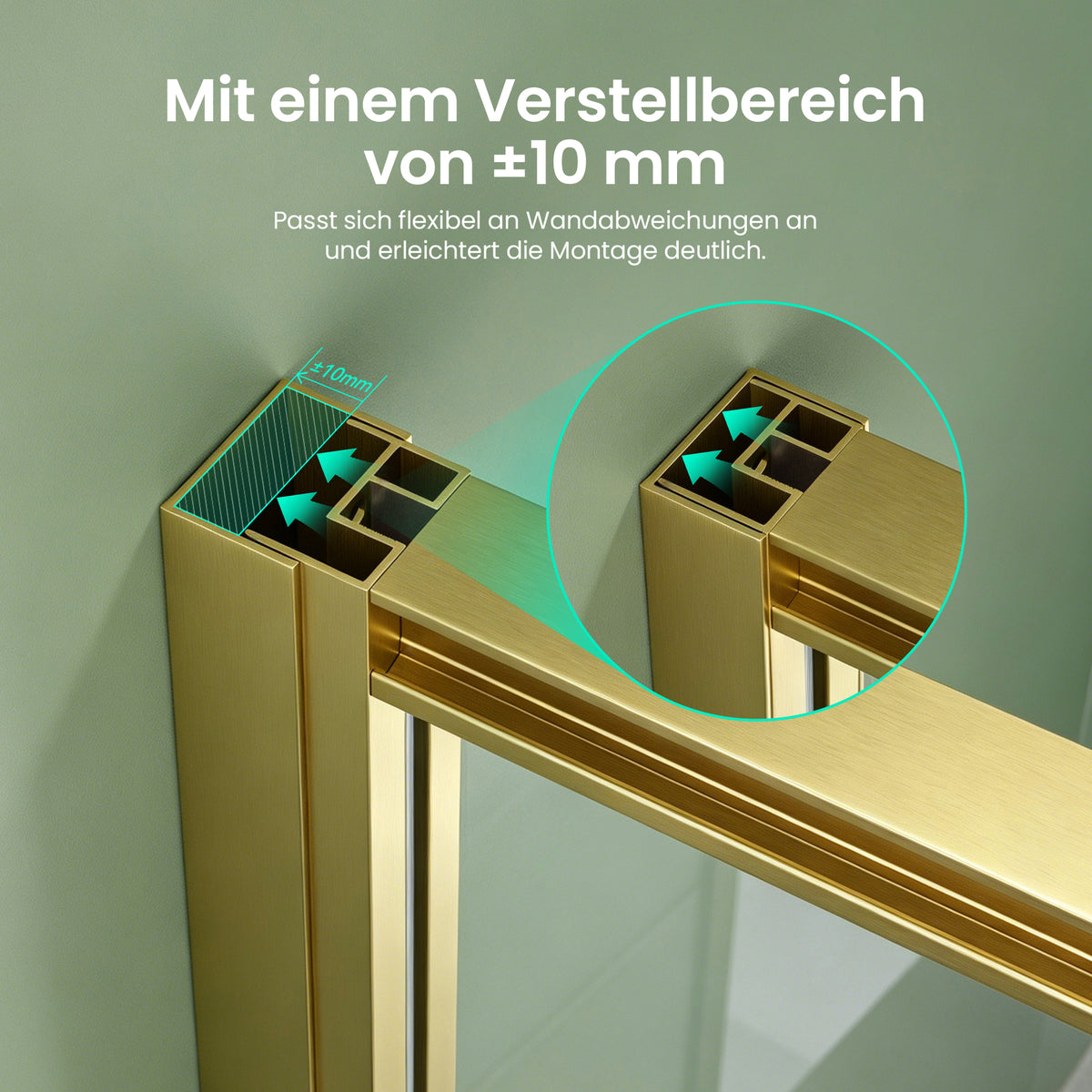 glasvilla Duschkabine Eckeinstieg  mit Schiebetür nach innen, Eckdusche Duschabtrennung 195cm Höhe, 6mm ESG-Sicherheitsglas Nano-Beschichtung Ravenna69K