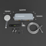 glasvilla Termostato Grifo de Bañera con Ducha de Mano Grifo de Bañera Termostato de Bañera 4 Tipos de Chorro Grifo de Pared para Bañera de Latón incl. Manguera de Ducha Sistema de Ducha8