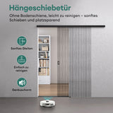 glasvilla Porta Scorrevole in Vetro Temperato 8mm, Binario e Maniglia in Lega di Alluminio per Bagno Cucina Studio Ufficio, Muranino-001