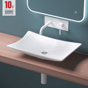 glasvilla Lavabo da Appoggio in Ceramica Lavandino Bagno con Rivestimento Nano Brüssel910
