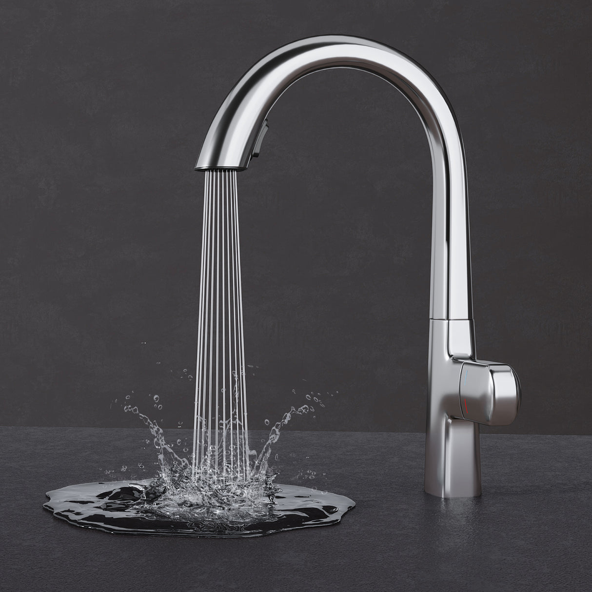 glasvilla Wasserhahn Küche Spültischarmatur Küchenamatur Mischbatterie mit Einhebelmischer 360° Schwenkbar Küchenwasserhahn aus Messing MS-8095