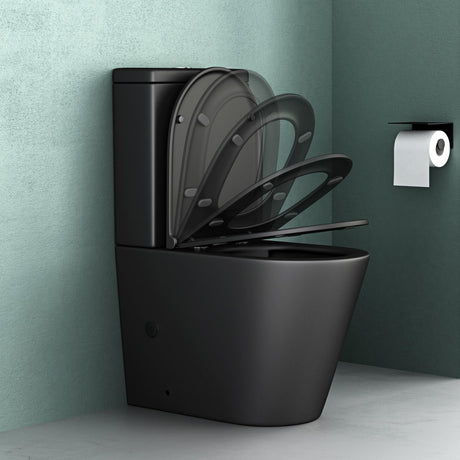 glasvilla Stand-WC aus Keramik spülrandloses-WC 36x63x82cm bodenstehende-Toilette inkl. Spülkasten Stand108T