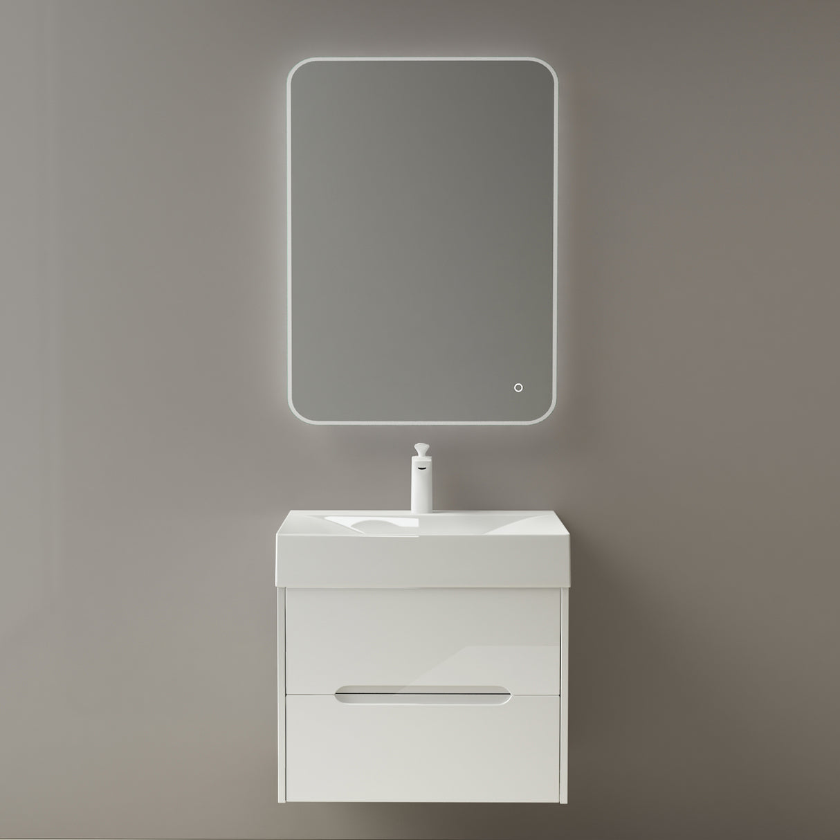 glasvilla Badmöbel-Set  Badezimmermöbel Waschbeckenunterschrank mit Softclose Schubladen inkl. Mineralguss Waschbecken Yoga