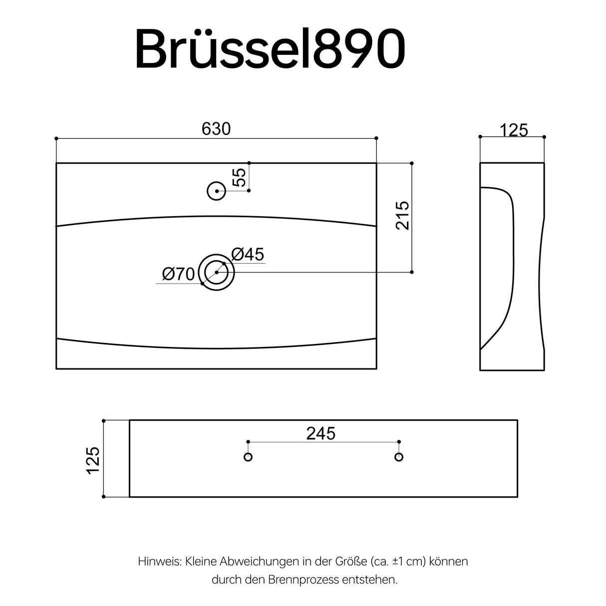 Lavabo Glasvilla Brüssel890 Exclusividad moderna con recubrimiento Nano
