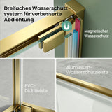 glasvilla Duschkabine Eckeinstieg  mit Schiebetür nach innen, Eckdusche Duschabtrennung 195cm Höhe, 6mm ESG-Sicherheitsglas Nano-Beschichtung Ravenna69K