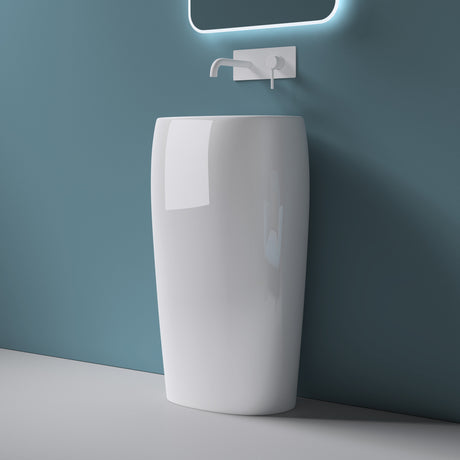 Lavabo sur pied Glasvilla Design Col32 en matériau minéral moulé, lavabo, lavabo sur pied