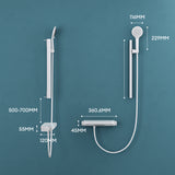 sistema de ducha glasvilla con termostato, conjunto completo de grifería de ducha con bloqueo de seguridad, ducha regulable en altura con 3 tipos de chorro y salida inferior de latón sistema de ducha9