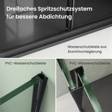 glasvilla Schiebetür für dusche, Nischentür 3-teilig Duschtür Duschakbine Duschabtrennung, 8mm Sicherheitsglas mit Nanobeschichtung, Soft-Close-System Teramo70K