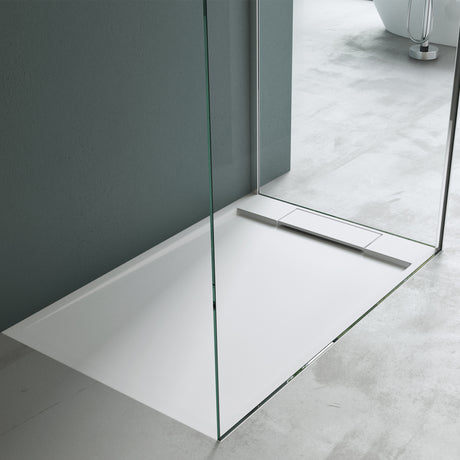 glasvilla Receveur de Douche Bac à Douche Rectangulaire 70-160 cm en Solid Surface Geoma