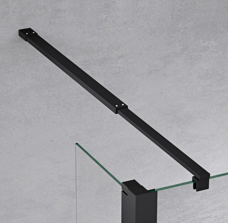 glasvilla Walk-In Duschwand für Dusche Duschabtrennung 8mm Klarglas ESG-Sicherheitsglas mit Nano Rechteckiger Stabilisator Bremen01K-Plus
