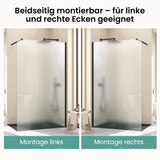 glasvilla Duschwand für Dusche Duschabtrennung Walk-In Dusche Duschtrennwand Schwarz 10mm ESG-Sicherheitsglas NANO Glas Vollsatiniert BRAM1/BRAM3 Bremen02VS