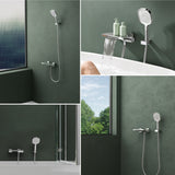 glasvilla Badewannenarmatur mit Handbrause Wasserfall Wannenarmatur Strahlarten Handbrause aus Messing inkl. Brausestange und Brauseschlauch