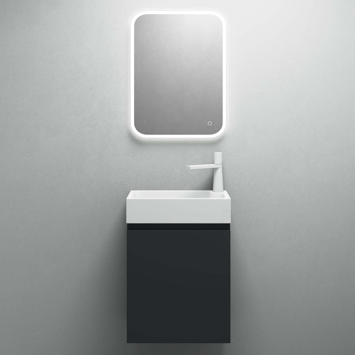 glasvilla Badmöbelset Badezimmermöbel bestehend aus Waschbecken Weiß und Waschbeckenunterschrank BTH: 46x26x63cm Pisa02