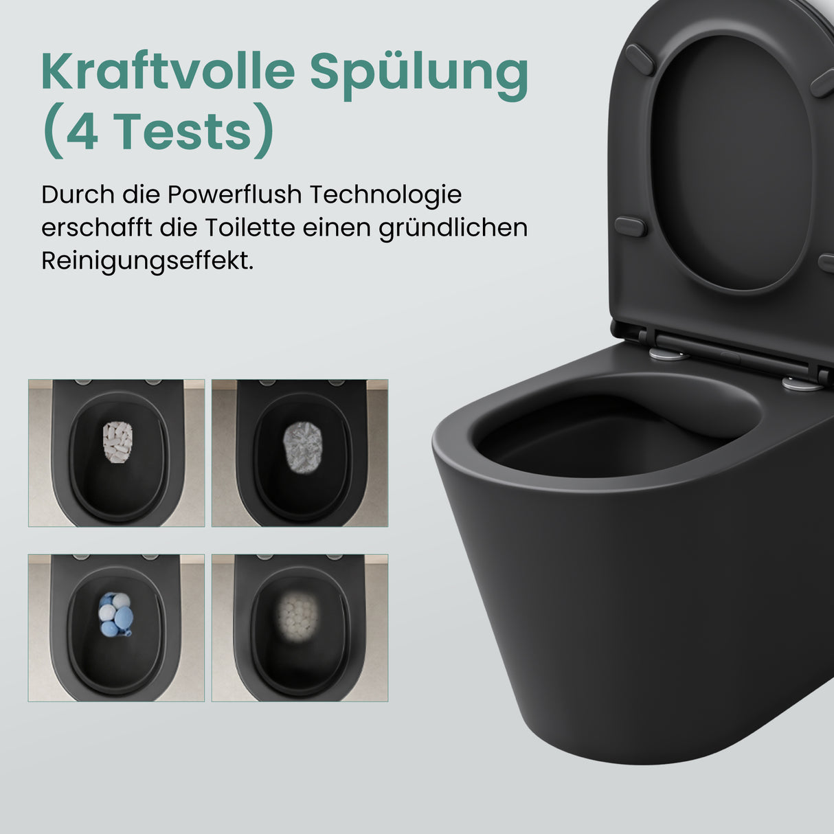 glasvilla Spülrandlos Wand WC Hänge WC Spülrandloses Toilette Softclose WC-Sitz Aachen108