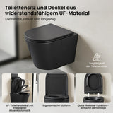 glasvilla Spülrandlos Wand WC Hänge WC Spülrandloses Toilette Softclose WC-Sitz Aachen108
