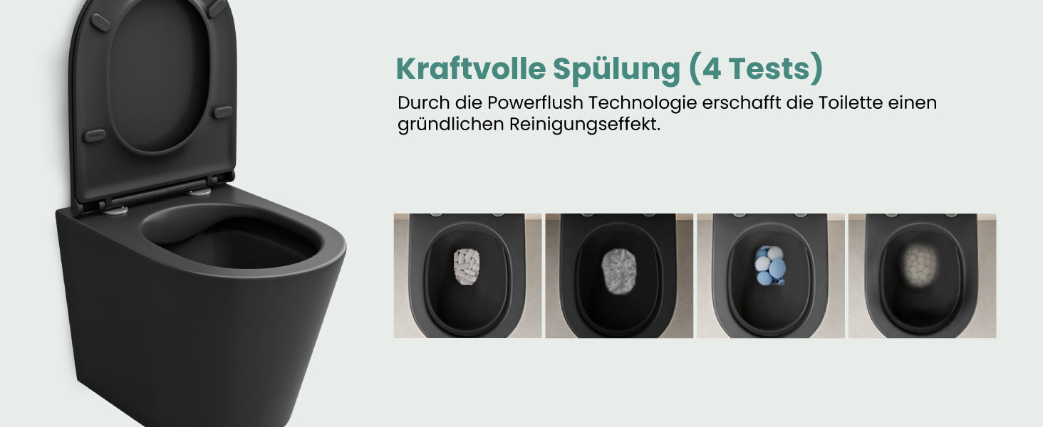 glasvilla Spülrandlos Wand WC Hänge WC Spülrandloses Toilette Softclose WC-Sitz Aachen108