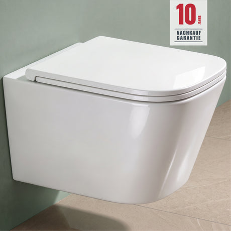 glasvilla Spülrandlos Wand WC schwarz Hänge WC + WC Sitz (mit Softclose) A112 NEU!!!