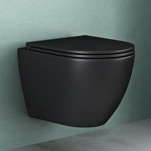 glasvilla Wand WC spülrandlos Schwarz Hänge WC spülrandlos Toilette WC mit Sitz Softclose Aachen179