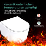glasvilla Hänge WC Toilette Wand-WC Spülrandlos Weiß aus Keramik Wandmontage mit Absenkautomatik