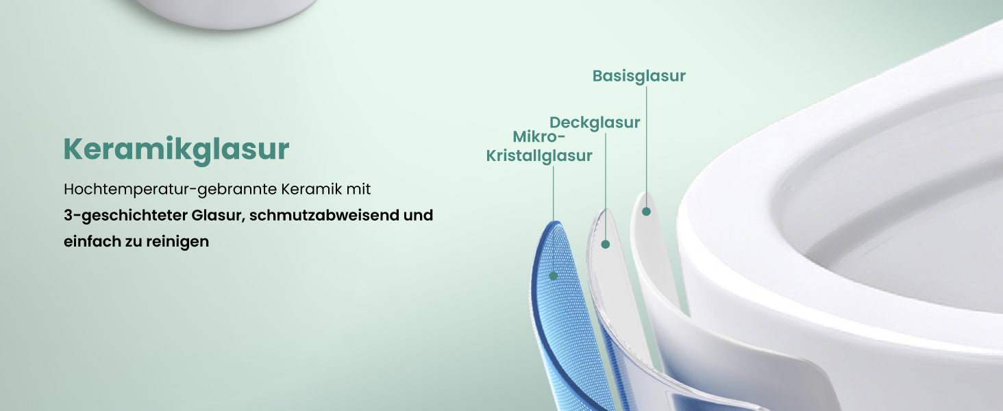 glasvilla Hänge WC Toilette Wand-WC Spülrandlos Weiß aus Keramik Wandmontage mit Absenkautomatik