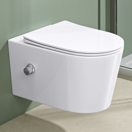 Glasvilla Design – Inodoro suspendido sin reborde Aachen601 con función bidé integrada y Soft-Close