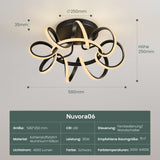 glasvilla Deckenlampe, dimmbar 3000-6400K,mit Fernbedienung | LED Deckenleuchte,112W Schwarz,Moderne,für Schlafzimmer, Wohnzimmer, Kinderzimmer Nuvora06