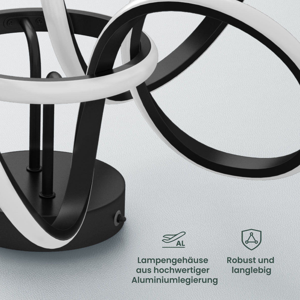 Glasvilla Design – Lámpara de techo LED negra con mando a distancia, regulable 3000–6400K, sin parpadeo (65W)