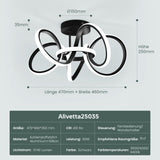 Glasvilla Design – Lámpara de techo LED negra con mando a distancia, regulable 3000–6400K, sin parpadeo (65W)