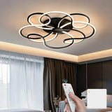 glasvilla LED Deckenleuchte Deckenlampe mit Fernbedienung 64cm, Stufenlos dimmbar 3000-6400K, Zimmerlampe 112W Schwarz für Schlafzimmer, Wohnzimmer, Arbeitszimmer, Flur Alivetta25036