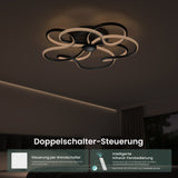 glasvilla LED Deckenleuchte Deckenlampe mit Fernbedienung 64cm, Stufenlos dimmbar 3000-6400K, Zimmerlampe 112W Schwarz für Schlafzimmer, Wohnzimmer, Arbeitszimmer, Flur Alivetta25036