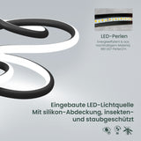 glasvilla LED Deckenleuchte Deckenlampe mit Fernbedienung 64cm, Stufenlos dimmbar 3000-6400K, Zimmerlampe 112W Schwarz für Schlafzimmer, Wohnzimmer, Arbeitszimmer, Flur Alivetta25036