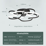 glasvilla LED Deckenleuchte Deckenlampe mit Fernbedienung 64cm, Stufenlos dimmbar 3000-6400K, Zimmerlampe 112W Schwarz für Schlafzimmer, Wohnzimmer, Arbeitszimmer, Flur Alivetta25036