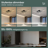 glasvilla Plafoniera LED Soffitto 71W, Lampadario LED Soffitto 3000K - 6400K Illuminazione a Soffitto Moderna per Camera da Letto Sala Cucina Bagno Corridoio, Nero Sabbia, Alivetta25038